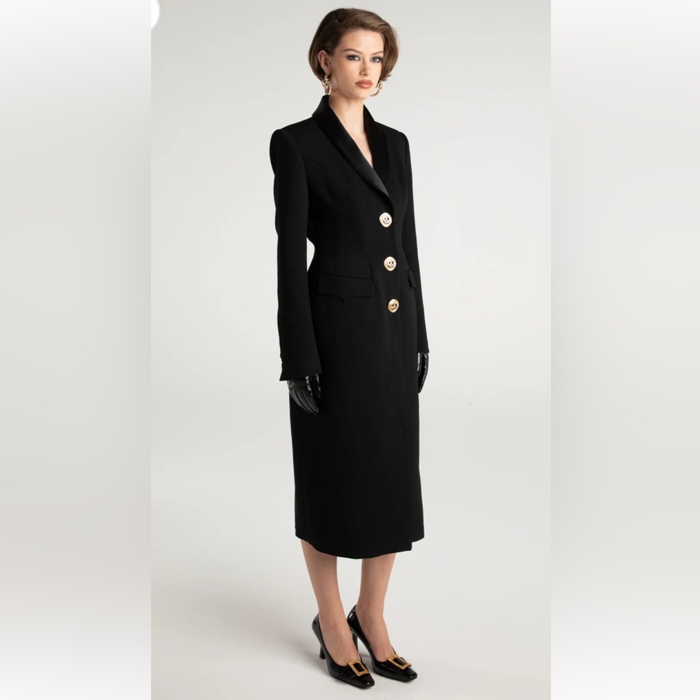 Nana Jacqueline Evie Long Suit Jacket (Black) size L - NWT - Picture 5 of 15
